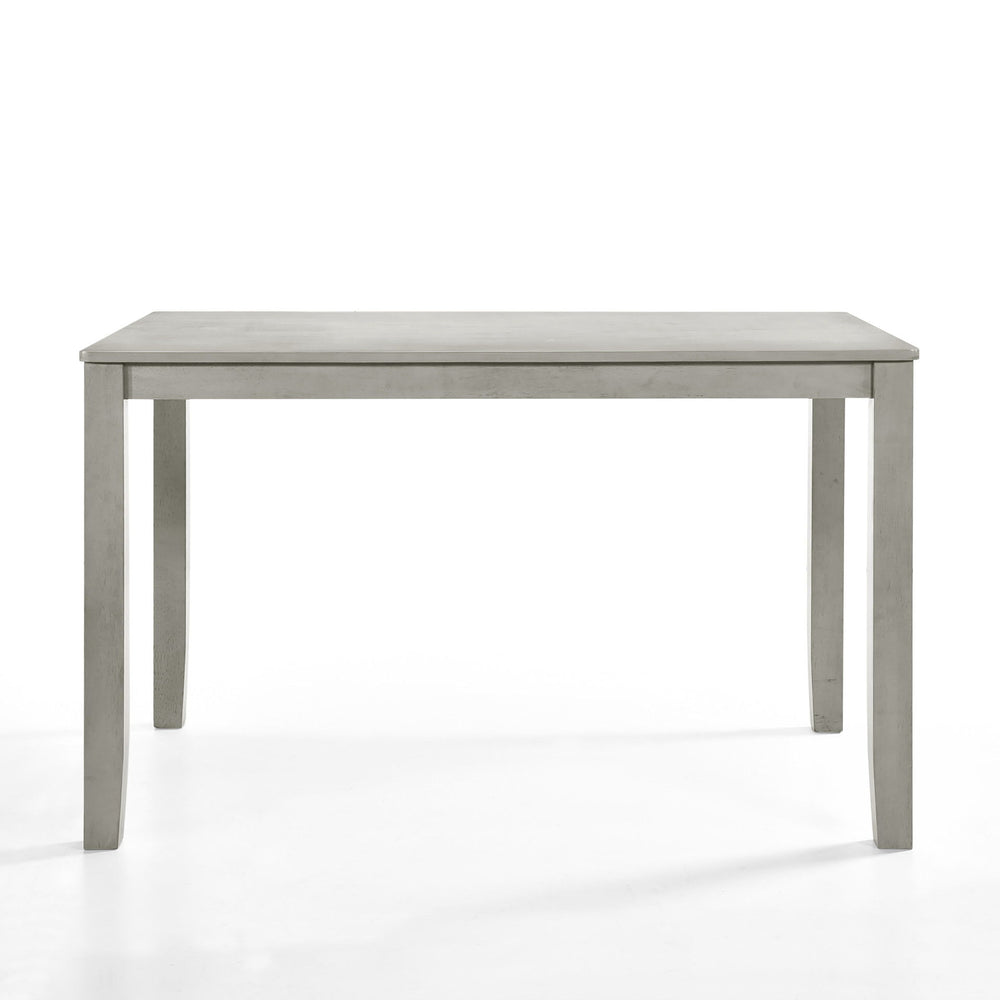 Discover the Pascal Counter Dining Table in Driftwood Gray, a perfect blend of durability and style. This table is crafted from a combination of solid Rubberwood and manufactured woods, ensuring long-lasting stability. The Pascal table-'s light, sophistic