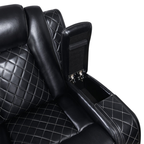 Orion II - Console Loveseat With Power Headrest & Footrest - Black