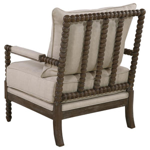 Blanchett - Upholstered Bobbin Accent Chair - Beige And Natural