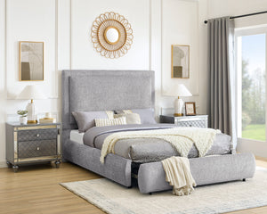 Reverie - Upholstered Queen Storage Bed - Pewter<h4><b>Reverie - Queen Footboard Drawer - Pewter</b></h4> <table width="100%"><colgroup><col style="width: 30%"> <col style="width: 70%"> </colgroup> <tbody> <tr> <td>Dimensions</td> <td> 68.50"L x 87.00"D x