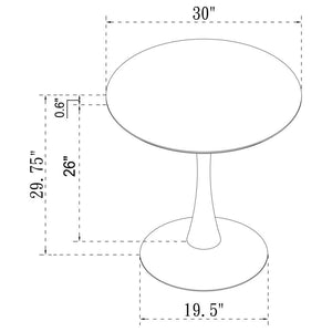 Arkell - Faux Marble Round Top Dining Table - White