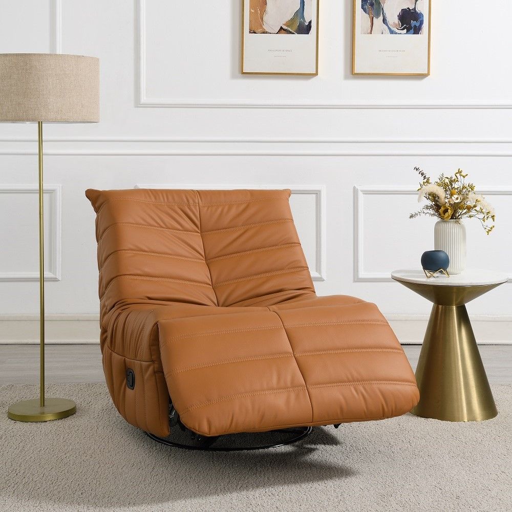 Talmon - Recliner With Swivel - Orange