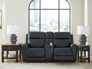 5Z-Comfort - Relaxation - Onyx - Power Recline Loveseat / Console / Adjustable Headrest