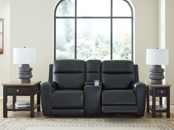 5Z-Comfort - Relaxation - Onyx - Power Recline Loveseat / Console / Adjustable Headrest