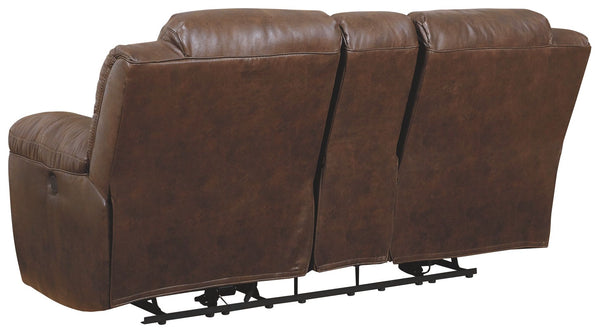 Stoneland - Chocolate - DBL Rec Loveseat w/Console