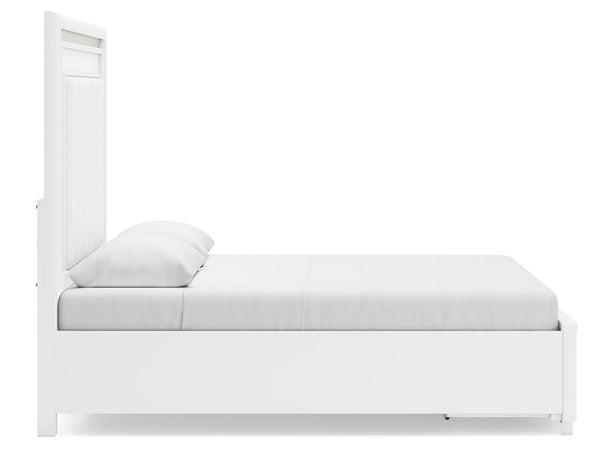 Chalanna - White - Queen Upholstered Storage Bed