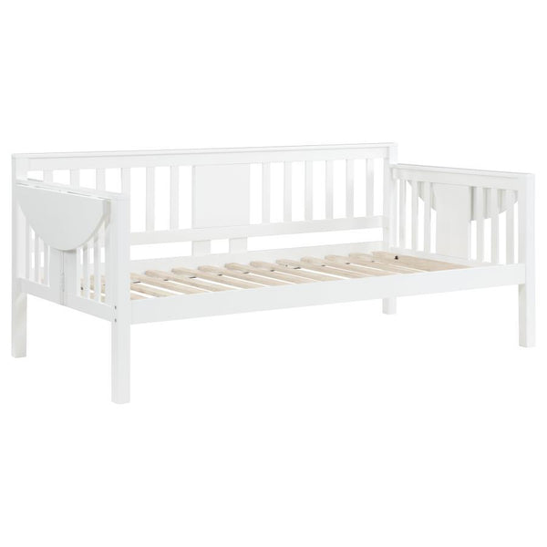 Bethany - Wood Twin Daybed With Drop - Down Tables - White