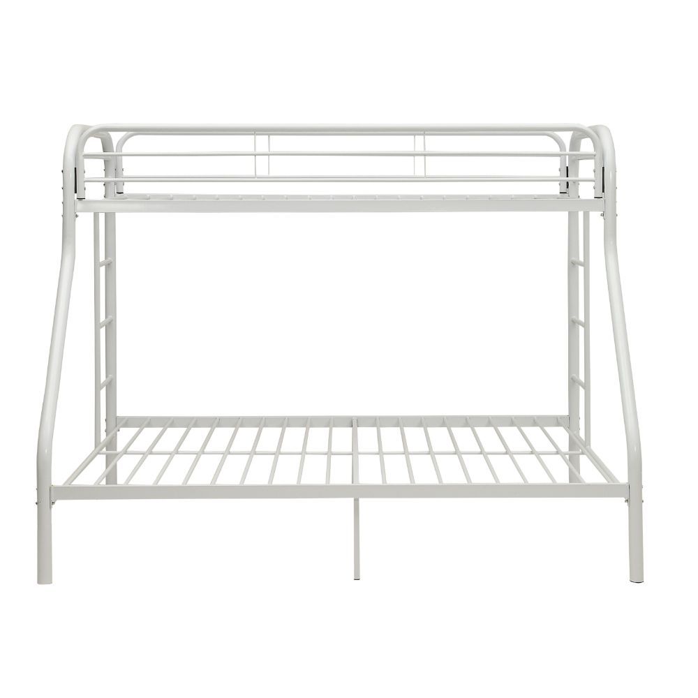 Bring home this Tritan twin XL over queen bunk bed to let your kids enjoy personal space without compromising on style. Superior quality metal for durability, built-in side ladders for easy access, and full length guard rails for safety. Choose from a var