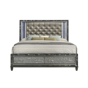 Radiance - 6/0 California King Bed With Storage Only - Black Pearl