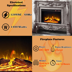 Dresden - Fireplace - Vintage Bone White Finish