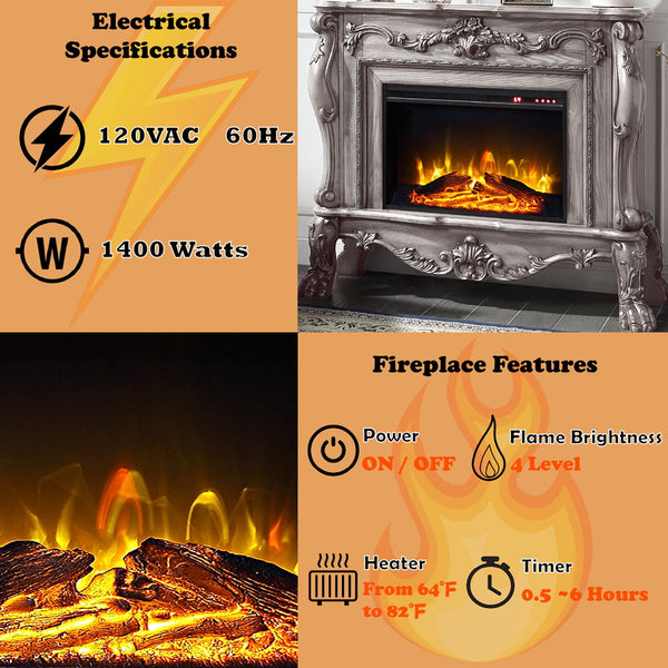 Dresden - Fireplace - Vintage Bone White Finish