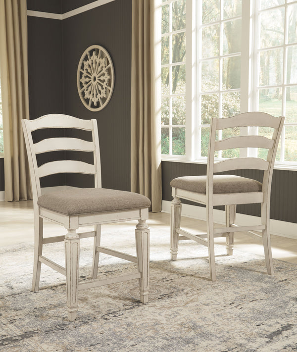  chipped white finish and plushly cushioned seat