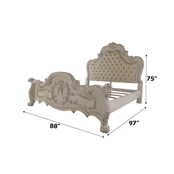 Dresden - California King Upholstered Bed - Bone White Finish