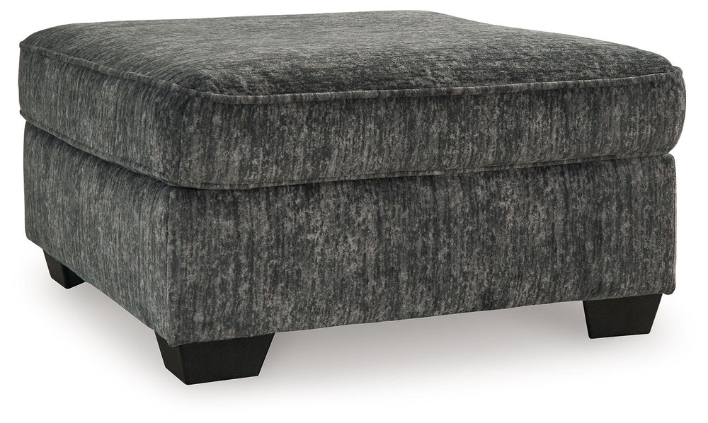 This oversized ottoman speaks to those drawn to fresh, contemporary style with richly neutral appeal. The footrest-'s generous size invites everyone to delight in its comfort. Subtle and sophisticated, the plush upholstery and dark tri-block legs are a na
