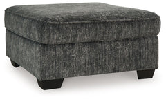 This oversized ottoman speaks to those drawn to fresh, contemporary style with richly neutral appeal. The footrest-'s generous size invites everyone to delight in its comfort. Subtle and sophisticated, the plush upholstery and dark tri-block legs are a na