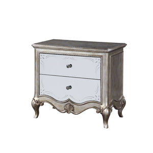 2 Drw Drawer: Mirrored Fronts, Glide) Side Metal (Full Ext.), Dovetail) English Front & Back, Felt Lined) Top Drawer, Safety Stop Included, Manual-Close, Hardware: Single Crystal-like Pull-Knob CONSTRUCTION] Wooden Case-Leg: (Poplar), MDF, PB, MOLDING TRI