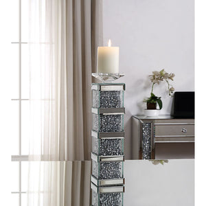 Noralie - Accent Candleholder (2 Piece) - Mirrored & Faux Diamonds - 17"