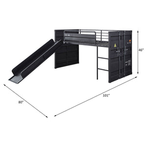 Cargo - Twin Loft Bed - Gunmetal Finish