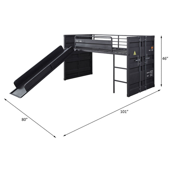 Cargo - Twin Loft Bed - Gunmetal Finish