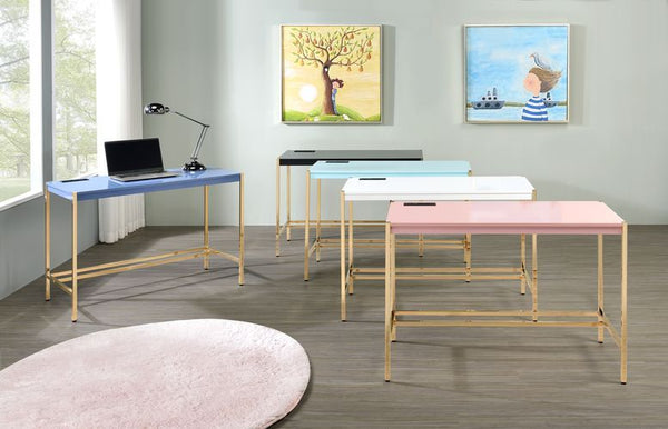 Midriaks - Writing Desk - Baby Blue & Gold Finish