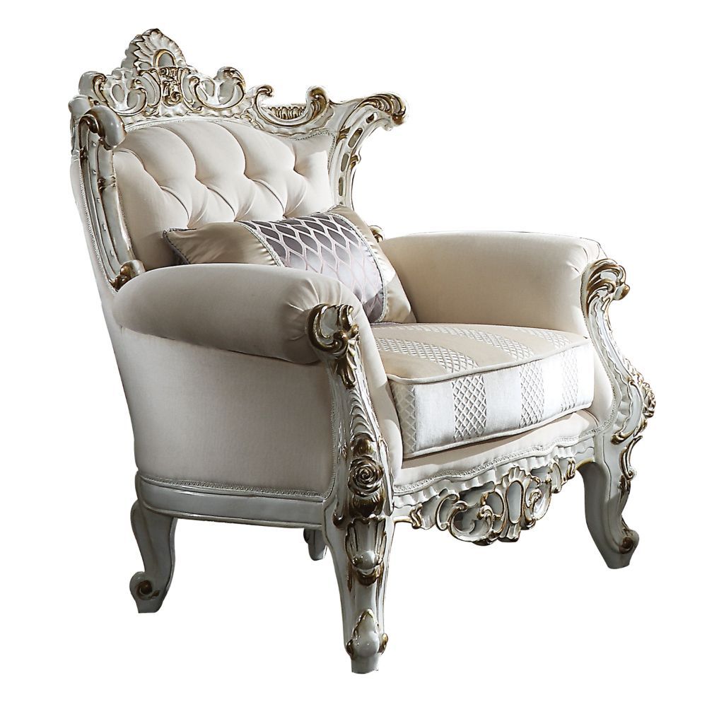 Inspire your home and create an upscale atmosphere with the Picardy II chair. This chair adds classic style to any sitting area featuring a traditional handcrafted design. This luxurious chair is upholstered in a beautiful light floral and patterned fabri