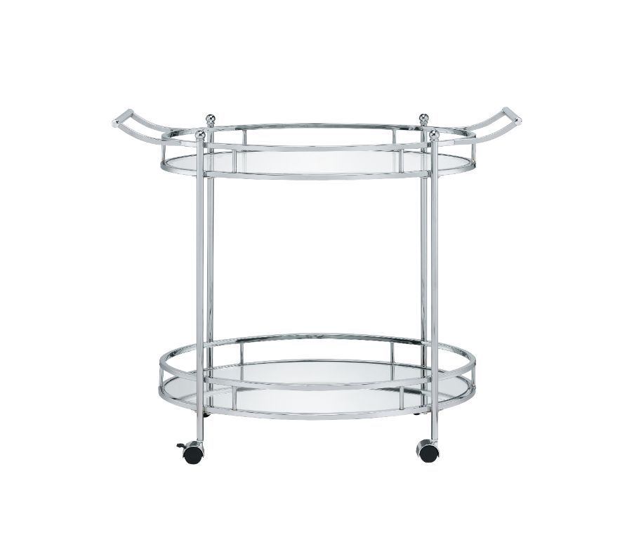 KDâ€¢ 2 Tier Shelfâ€¢ Wheel Stop Included<br/><br/><b>Product Features</b><ul><li>Case: 1Pc/1Ctn</li><li>Finish: Clear Glass & Chrome Finish</li><li>Style: Contemporary</li><li>Materials: Metal, Glass</li></ul><br/>