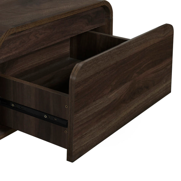 Mara - One Drawer End Table / Bedside Table - Walnut