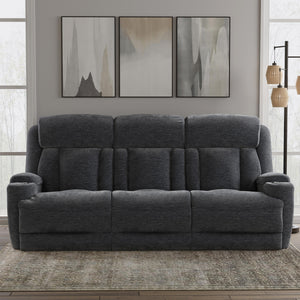 Dalton - Lucky Charcoal Power Reclining Sofa with Drop Down Console
