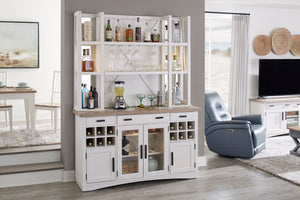 Americana Modern Dining 66 In. Buffet and Hutch with Quartz Insert