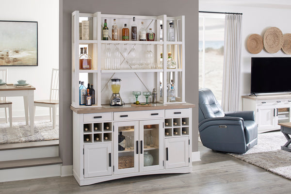 Americana Modern Dining 66 In. Buffet and Hutch with Quartz Insert