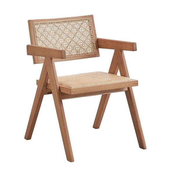Fixed Table Top Natural Finish Style Rattan Seat & Back Cushion