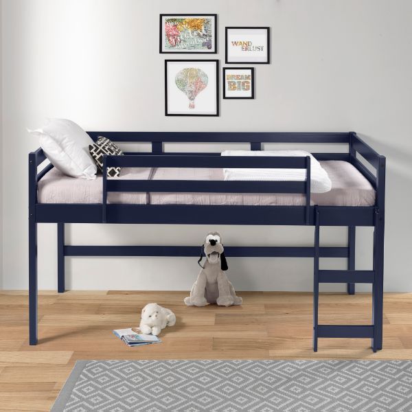Flexible design with uncluttered, clean lines allows your children to unleash their creativity. Sturdy wooden frame with slat system keeps the mattress in place to provide a safe sleeping environment for kids. Spacious space underneath is extremely versat