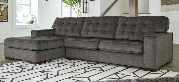Bringing ultra-contemporary flair to the art of modern interiors, this sectional in charcoal gray velvet is so on point. Brilliantly simple box cushions and wide track arms are outlined with distinctive flange welting for a high-design aesthetic. Tufted c