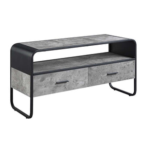 Raziela - TV Stand - Concrete Gray & Black Finish - 22"