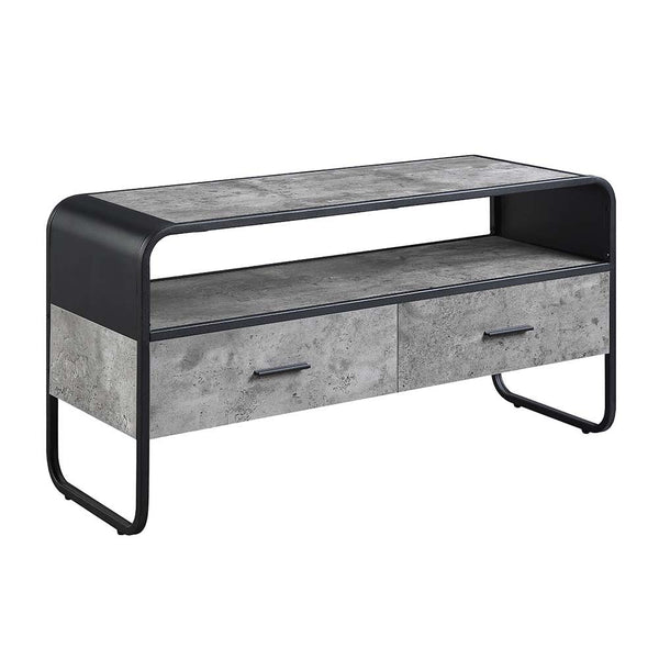 Raziela - TV Stand - Concrete Gray & Black Finish - 22"
