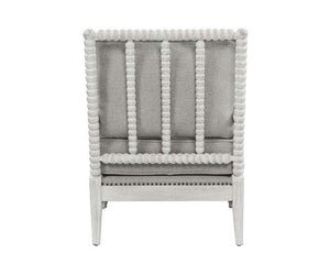 Saraid - Accent Chair - Gray Linen & Light Oak Finish