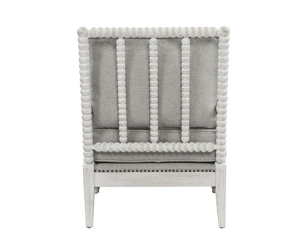 Saraid - Accent Chair - Gray Linen & Light Oak Finish