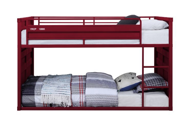 Number of Slats: 20+7 Distance From Buttom of Top Bunk to Floor: 32-" Recommended Mattress Thickness: 6-" Top 8-" Bottom<br/><br/><b>Product Features</b><ul><li>Mattress is Not Included *Right Front Facing Ladder *Recommended Mattress Thickness: 6-" Top, 