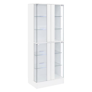 Cabra - 4-Door LED Curio Display Cabinet - White High Gloss