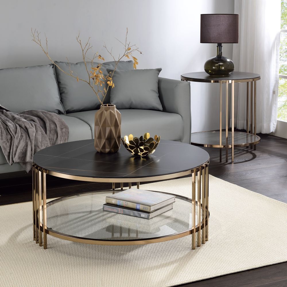 Zaidee - End Table - Sintered Champagne