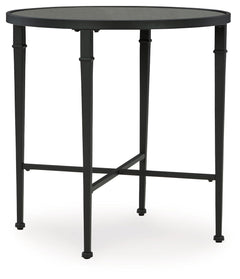 Pair your sofa or favorite armchair with this accent table. The round frame houses a stunning antiqued mirrored top for a touch of glamour and finesse. And the table-'s open concept exudes a sense of luxury, making it a standout wherever itâ€™s placed. Yo