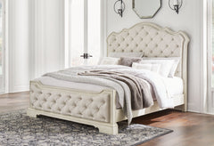 Arlendyne - Antique White - King Upholstered Bed