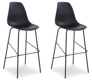Designed with form and function in mind, this contemporary bar stool sports a slender-yet-sturdy metal frame and a fully contoured bucket seat. With its cool bar height dimensions and classically clean design, this stool transforms a kitchen island or bre