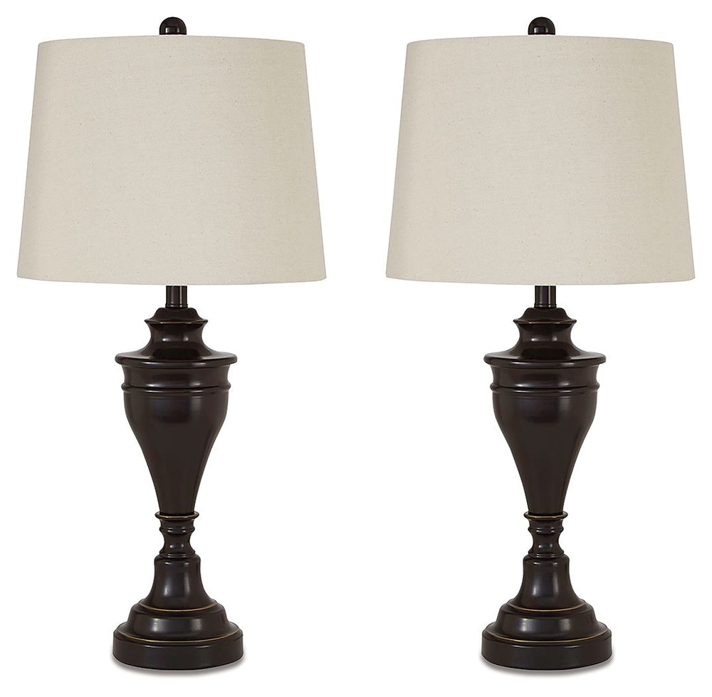 A delightfully turned pedestal base gives this table lamp a sense of easy elegance. Its dark bronze-tone metal is a simply stylish counterpoint.<br><br><b>Additional Dimensions</b><br><ul><li>Shade: 0-"</li></ul><br/><br/><b>Product Features</b><ul><li>Ma