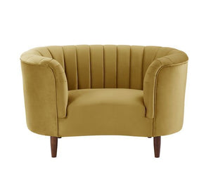 An ode to mid-century modern, the Millephri collection will help achieve this modern aesthetic. The pocket coil foam seating gives off the feel of sitting on a plush cloud. The pieces are upholstered in a gorgeous velvet fabric and feature deep channel tu