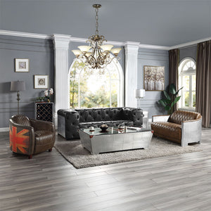 Sedna - Loveseat - Espresso & Aluminum