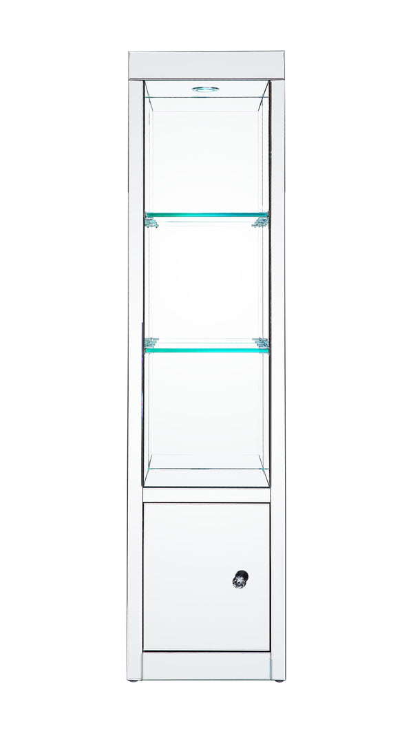  adding depth and shine to room areas. It offers three tier shelves with LED lights that make your decorations stand out in a luxe-glam style and