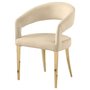 Galiano - Velvet Upholstered Dining Arm Chair (Set of 2) - Beige