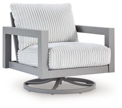 Indulge in luxe outside living without sacrificing longevity. This outdoor swivel chair combines on-trend texture with a sleek aluminum frame. Soak up the sun poolside or on the porchâ€”a 360-degree swivel allows you to effortlessly turn to chat with gues
