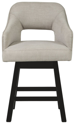 Tallenger - Beige - UPH Swivel Barstool (Set of 2)